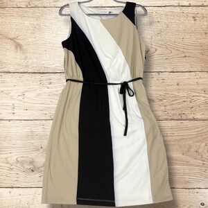 CALVIN KLEIN Sleeveless Color Block Stretch Knit Dress‎ NWT Women's Size 12